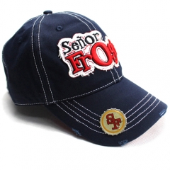 Custom Washed Vintage Look 3D Embroidered patch Baseball Cap