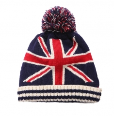 Custom Amerian flag Stripe and Stars Jacquard winter hat knit hat Arylic Knitting Hat Cuff Beanie