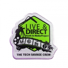 High Quality lowest price woven Custom label patch with hook&loop backing Embroidred border