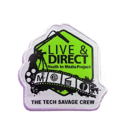 High Quality lowest price woven Custom label patch with hook&loop backing Embroidred border