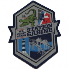 High Quality lowest price woven Custom label patch with hook&loop backing Embroidred border