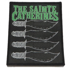 High Quality lowest price woven Custom label patch with hook&loop backing merrow border
