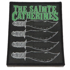 High Quality lowest price woven Custom label patch with hook&loop backing merrow border