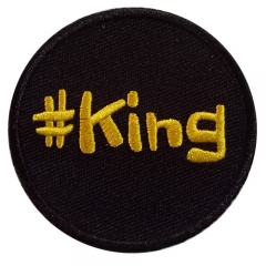 Fast turnaround Custom High Quality lowest price Embroidered patch Metallic stitches with custom backing